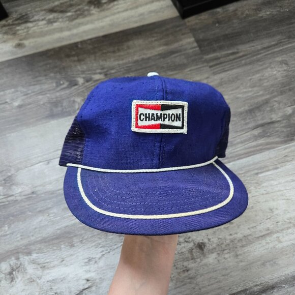 y2k Vintage 90s Champion Vintage Mens Hat Navy Blue - Picture 2 of 7